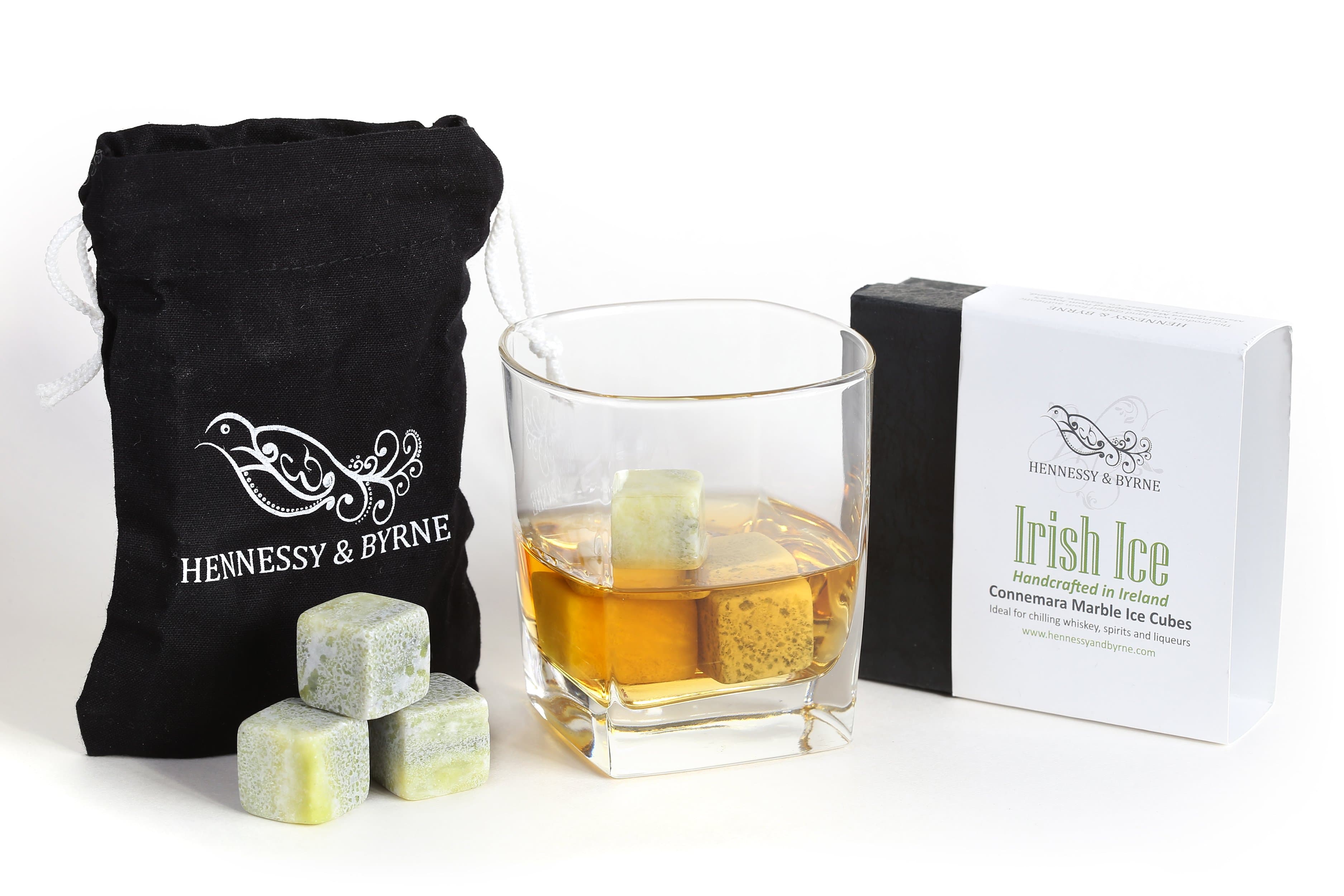 Irish Connemara Marble Whiskey Stones Gift Set - Handcrafted in Ireland