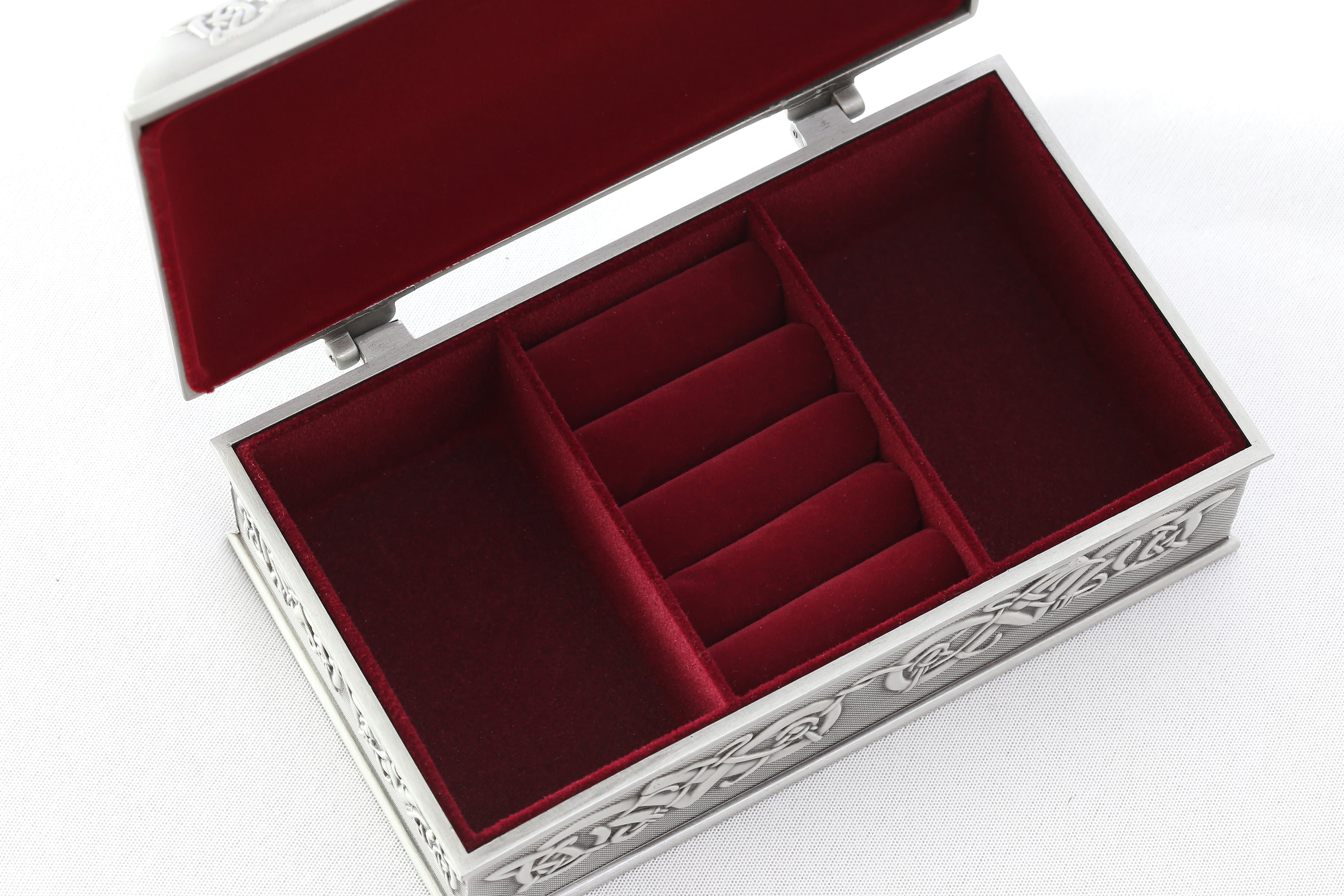 Irish Pewter Claddagh Jewelry Box: Exquisite & Spacious Storage
