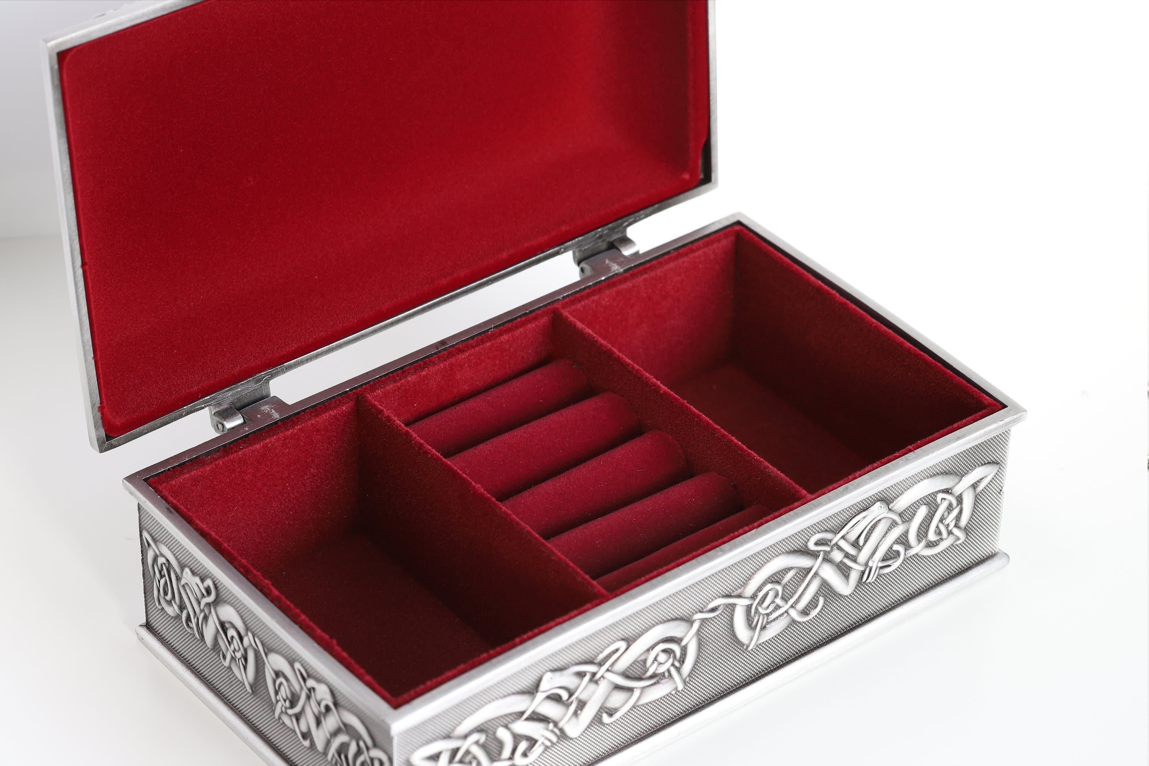 Irish Pewter "May the Road Rise" Jewelry Box : Exquisite & Spacious Storage