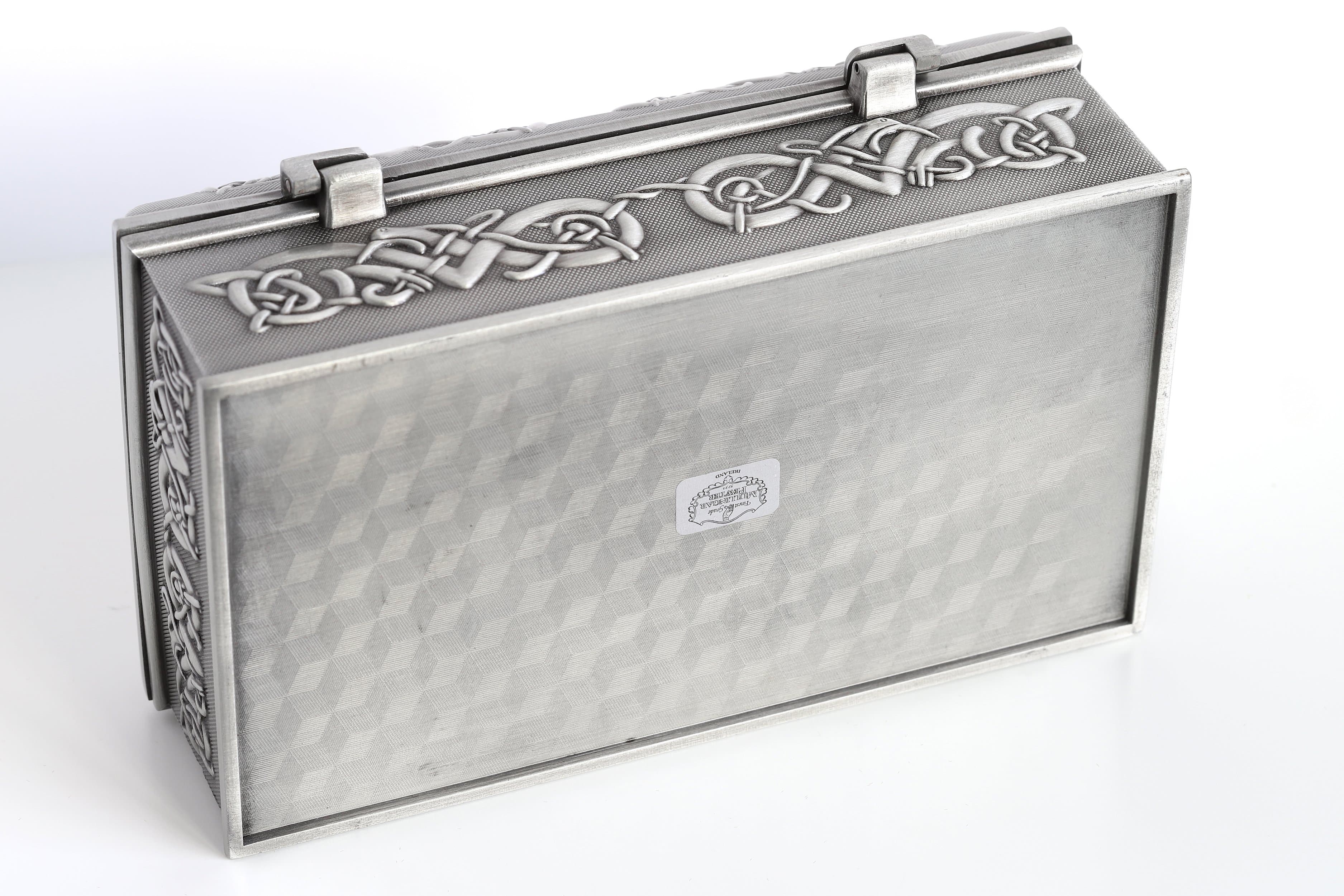 Irish Pewter "May the Road Rise" Jewelry Box : Exquisite & Spacious Storage