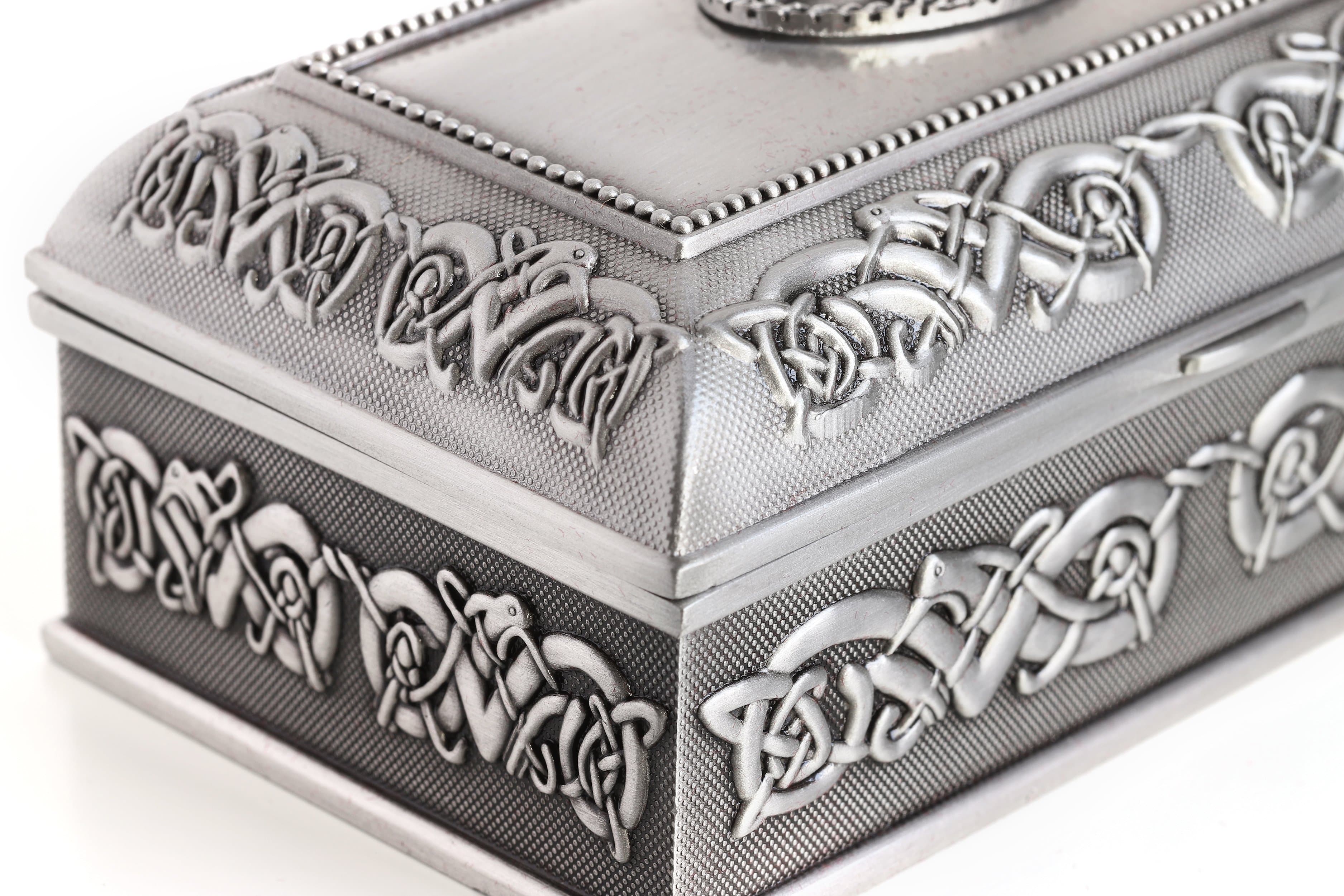 Irish Pewter "May the Road Rise" Jewelry Box : Exquisite & Spacious Storage