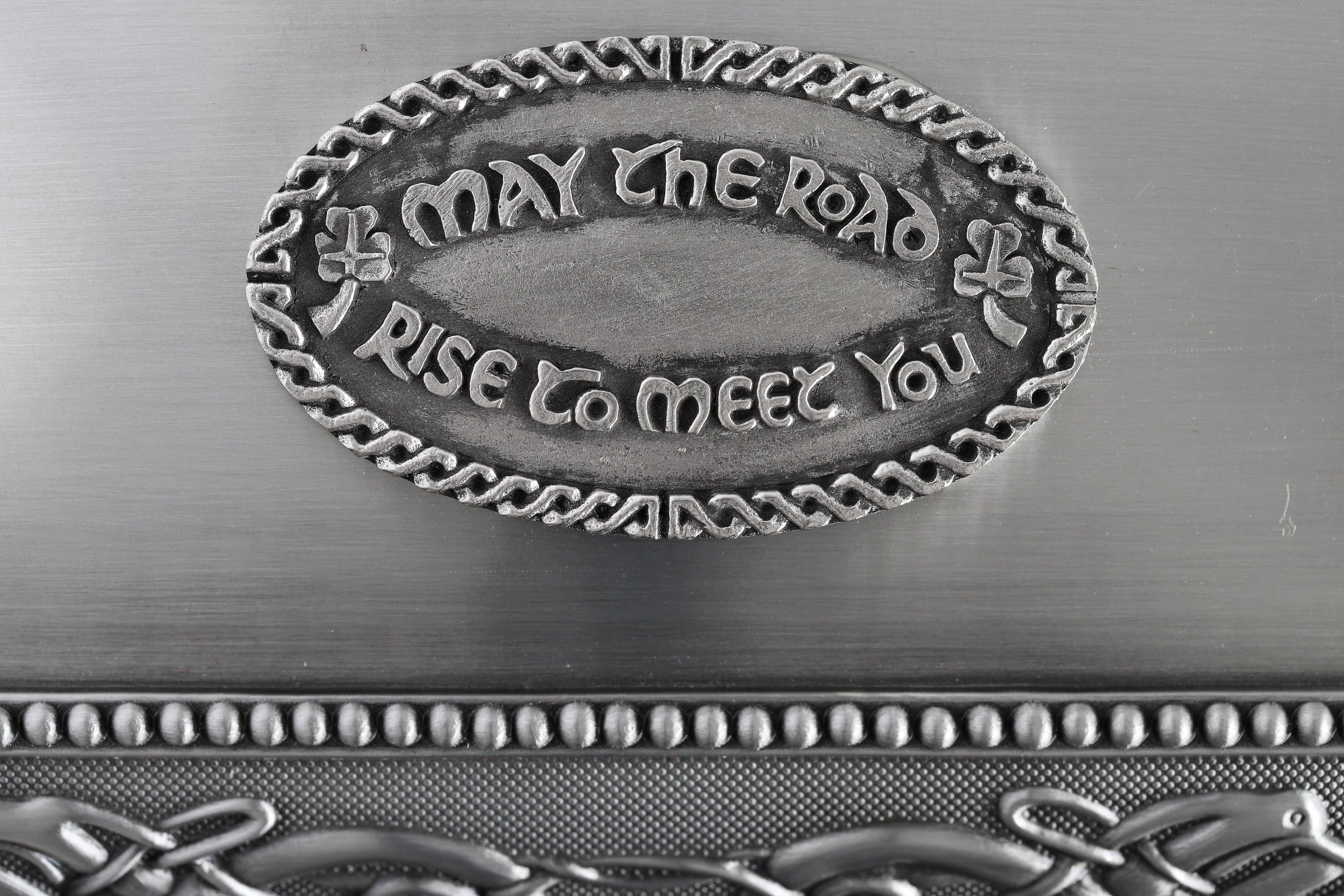Irish Pewter "May the Road Rise" Jewelry Box : Exquisite & Spacious Storage