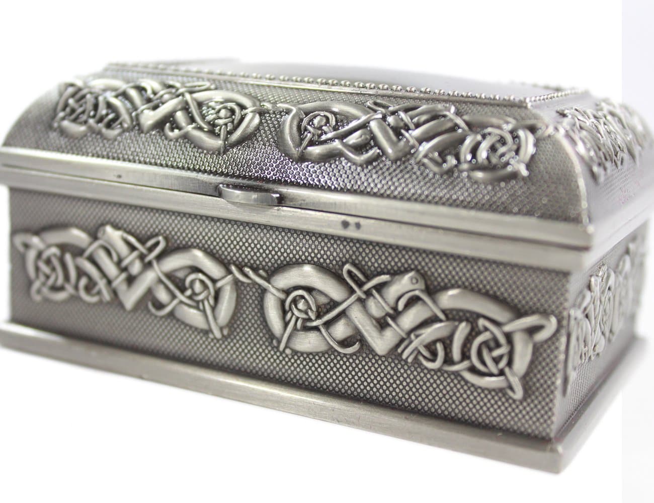 Irish Pewter Claddagh Jewelry Box: Exquisite & Spacious Storage