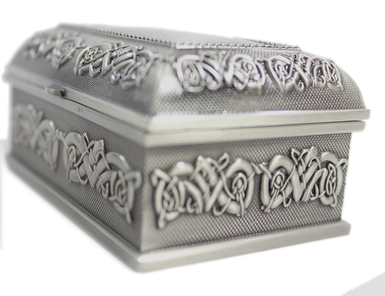 Irish Pewter Claddagh Jewelry Box: Exquisite & Spacious Storage