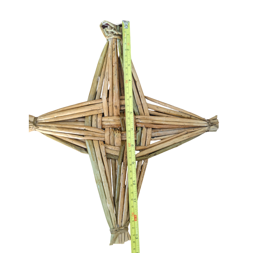 St. Brigid Reed Rush Cross Ireland Gifts 13" x 13" St Brigid Cross Luck of the Irish Decorations Brigid of Kildare Made by Our Maker-Partner in Co. Roscommon