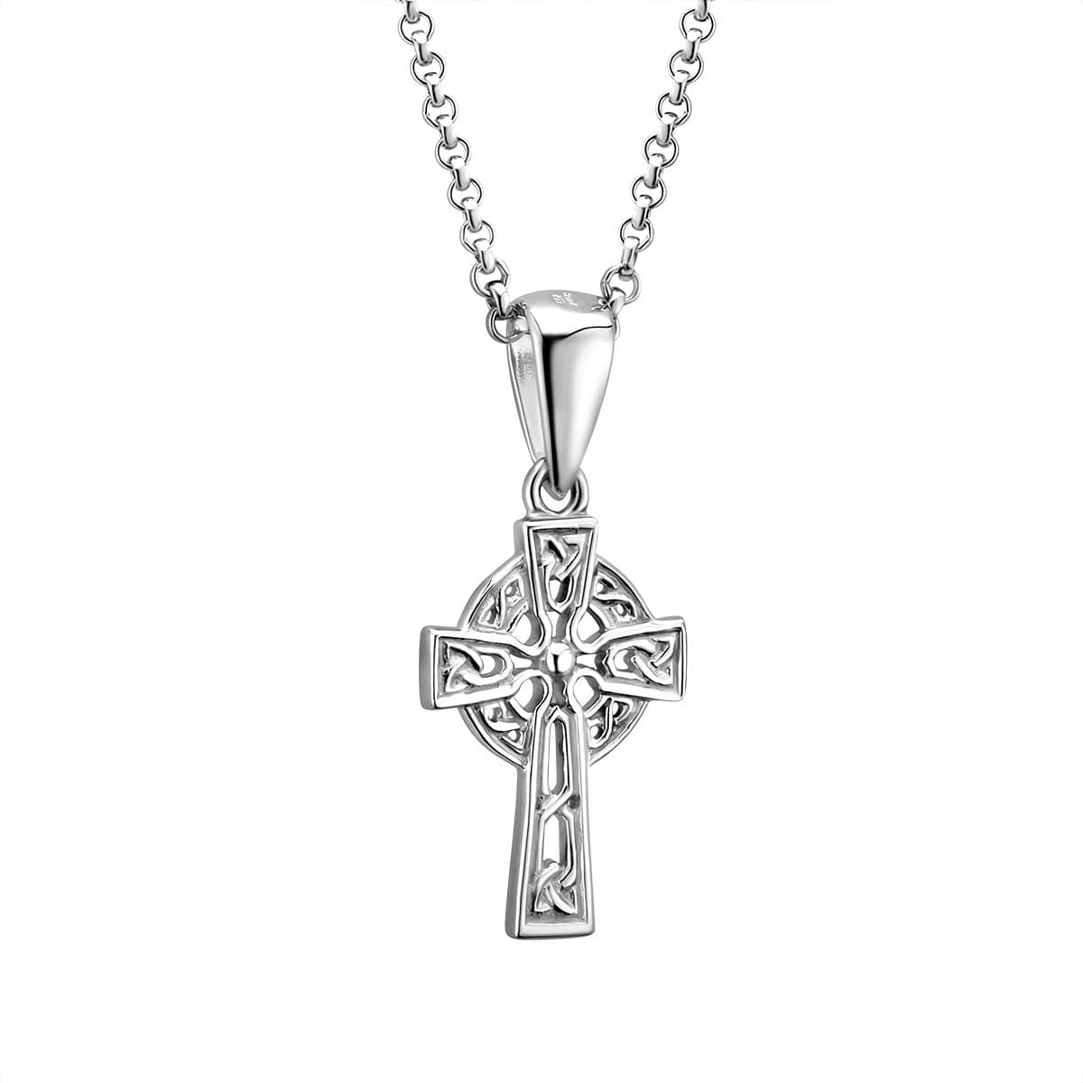 Irish Sterling Silver Irish Filigree Celtic Cross Necklace for Women