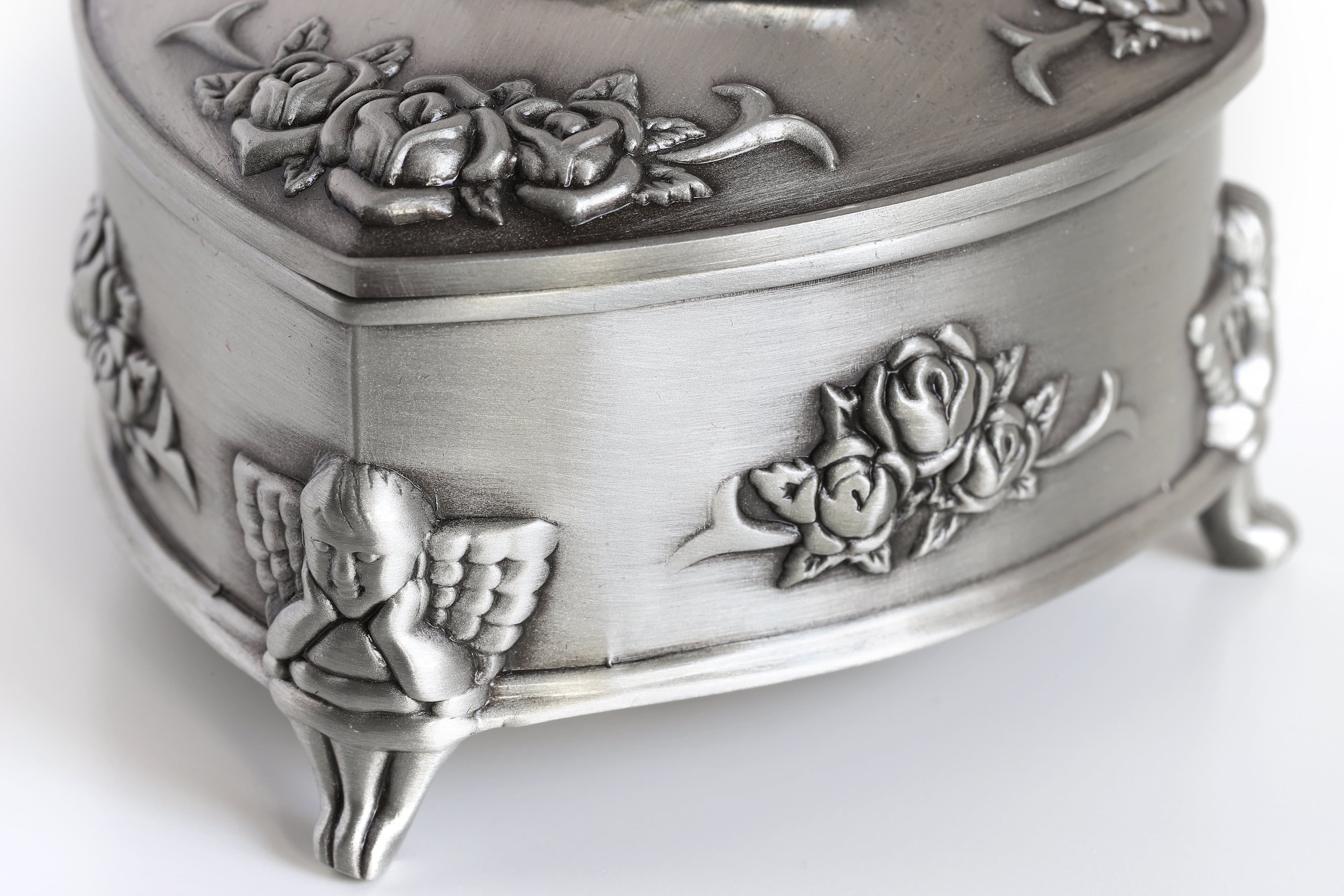 Irish Heart-Shaped Pewter Jewelry Box : Timeless Irish Blessing